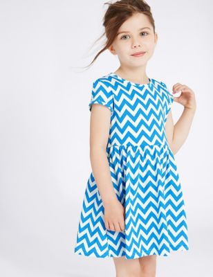 Pure Cotton Zigzag Dress &#40;3 Months - 5 Years&#41;